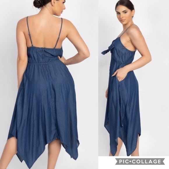 Cute Mini Denim Sundress - Picture 2 of 3